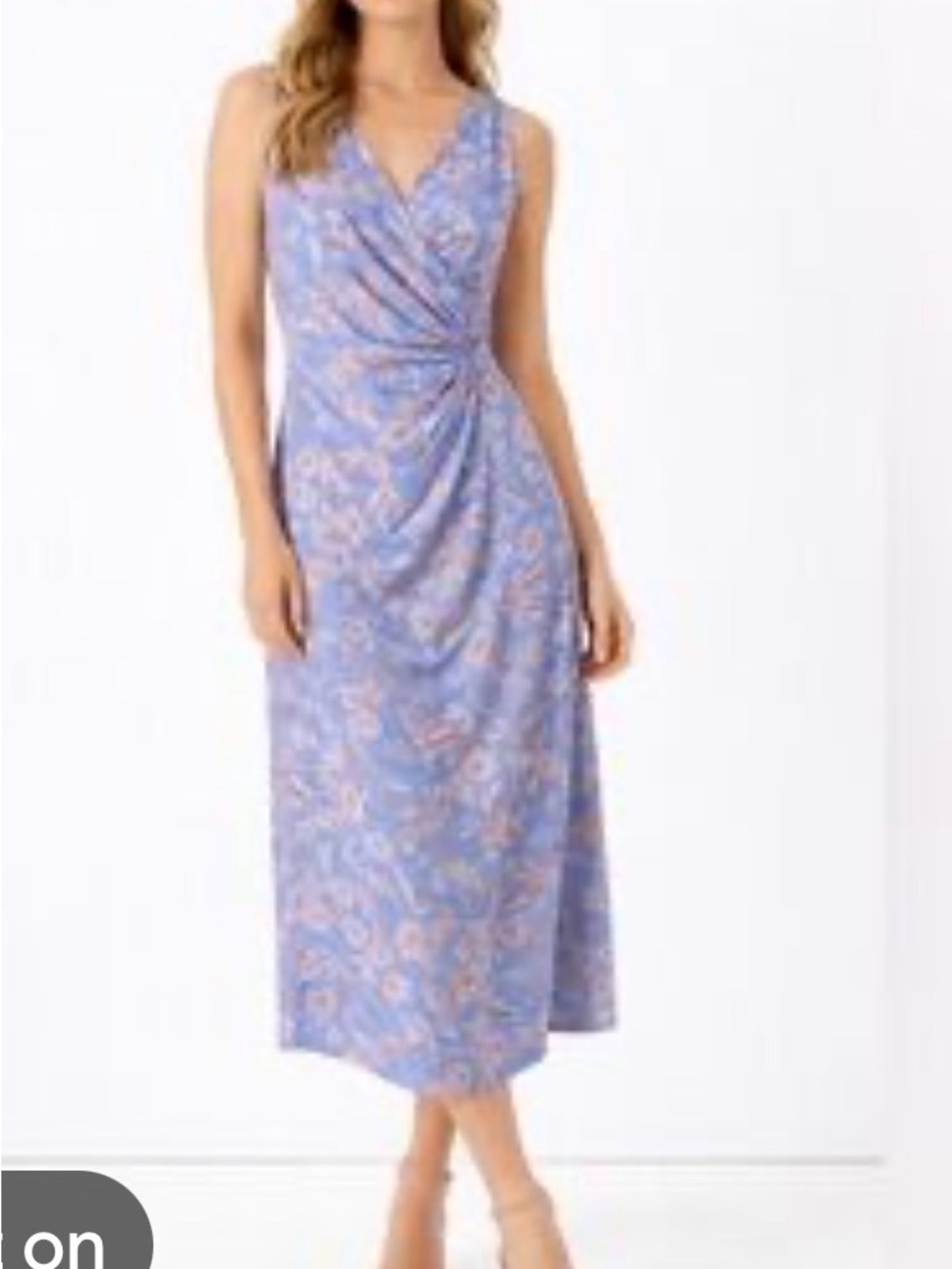Ann Taylor LOFT Lavender blue  Paisley Wrap-Style Midi Dress 4 petite NEW NWT